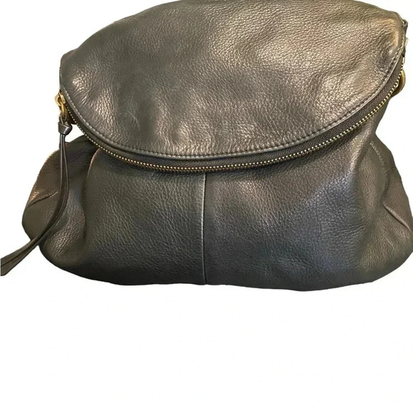 Margot black leather hobo bag. Short and long removable straps - Picture 2 of 7